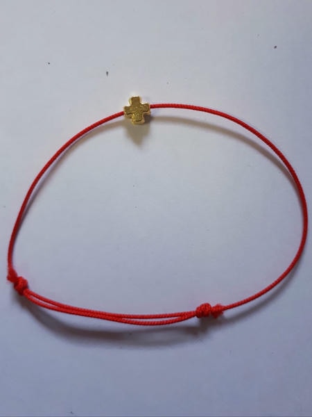 Bratara snur rosie si cruce, pentru copii