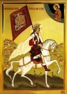 × Icoana Binecredinciosul voievod Stefan cel Mare si Sfant - litografie pe lemn