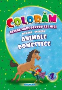 Carte de colorat cu desene mari: Animale domestice B5	