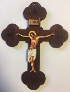 ÷ Cruce gravată din lemn pentru perete