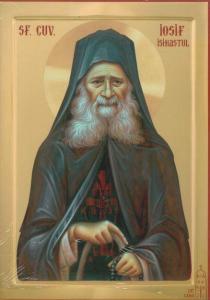 Icoana Sfantul Cuvios Iosif Isihastul - litografie pe lemn
