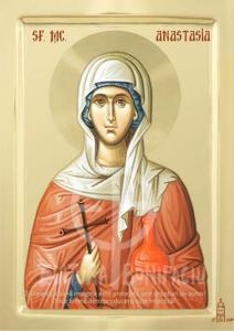 Icoana Sfanta Mare Mucenita Anastasia Romana - litografie pe lemn