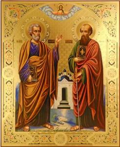 Icoana Sfintii Apostoli Petru si Pavel, litografie, 34x41