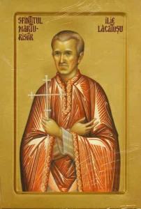 × Icoana Sfintitul marturisitor Ilie Lacatusu - litografie pe lemn