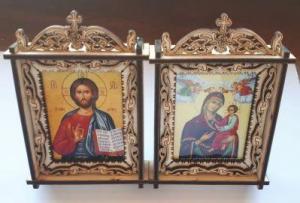 Iconita de birou din lemn gravat